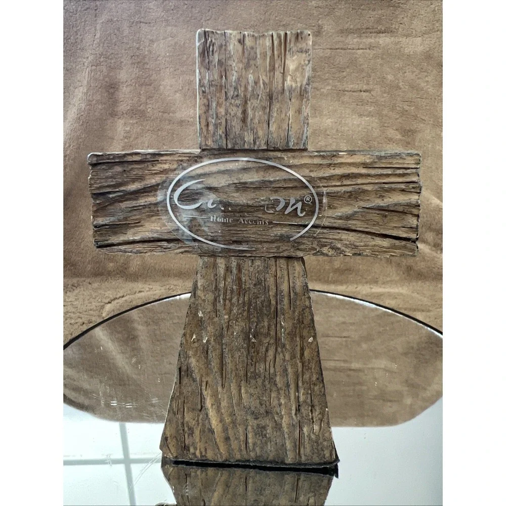 Carson Home Accents Cross 5x3.75 Resin‎ Heavy Wire Beads Shelf Sitter